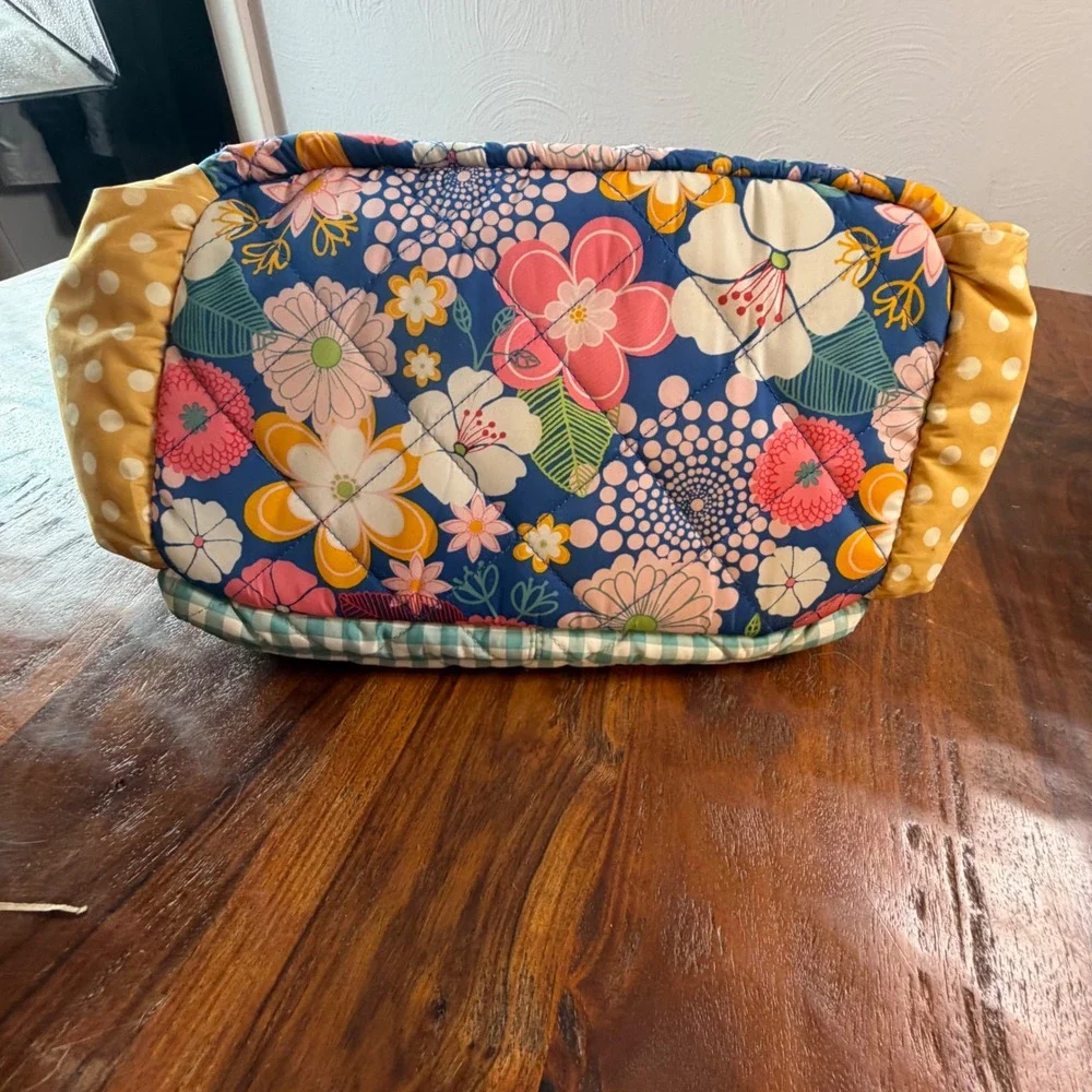 Matilda Jane Quilted Floral Gingham Ruffle Backpack Colorful Mixed Print Bag